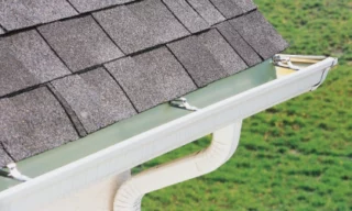 newly installed roof gutter